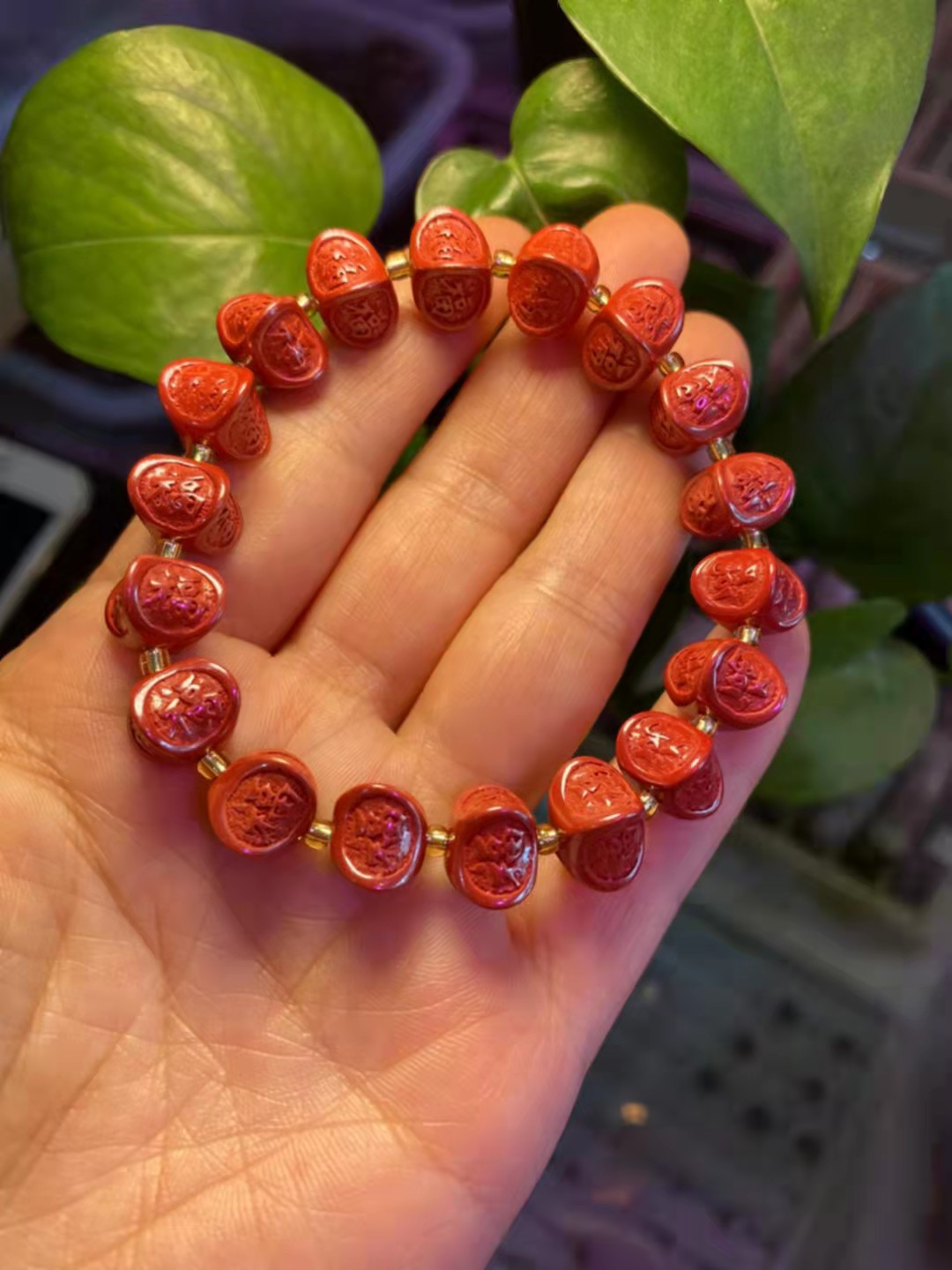 朱砂紫金砂手手链 帝王砂手串帝王砂福字珠手链