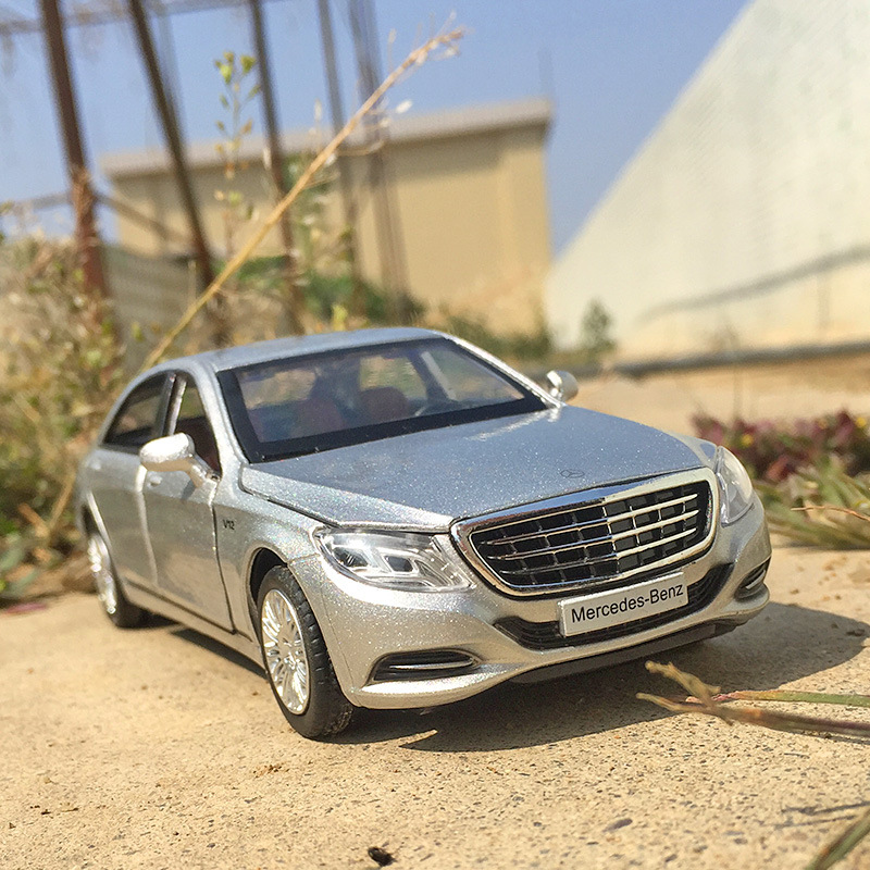 彩珀88401仿真奔驰s600合金车模摆件声光金属玩具车大奔轿车模型
