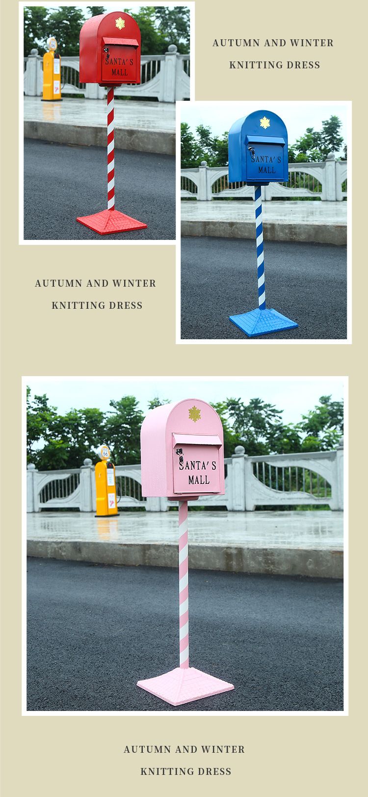 复古英伦风铁艺信箱邮筒模型摆件餐厅酒吧商场影楼网红装饰道具