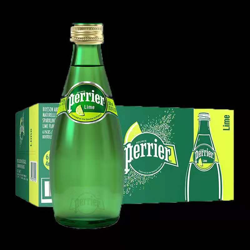 法国perrier巴黎水矿泉水 气泡水饮用水三种口味330ml*24瓶整箱