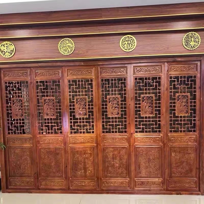 屏风雕刻门