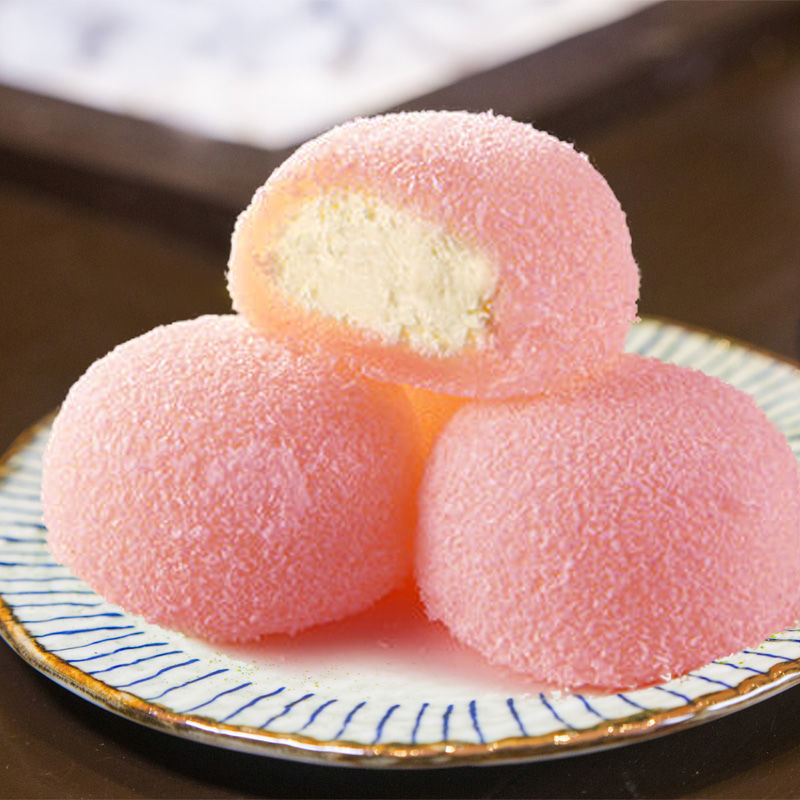 新日期雪媚娘椰蓉10粒盒装甜品糕点冰淇淋糯米滋爆浆团子日式