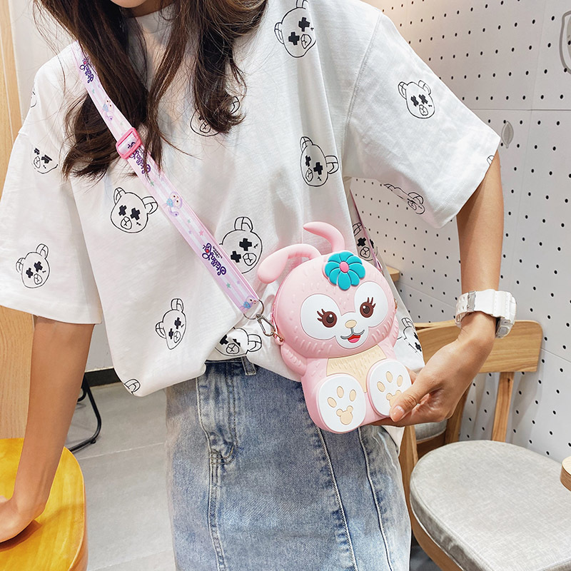 Internet Celebrity Mobile Phone Bag Girl Cute Bunny Shoulder Fashion Cartoon Children's Bag Trendy Silicone Messenger Bag Wholesale