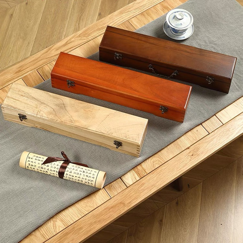 樟木书画盒字画收纳盒 书法字画收藏盒 防虫防潮书画包装木盒