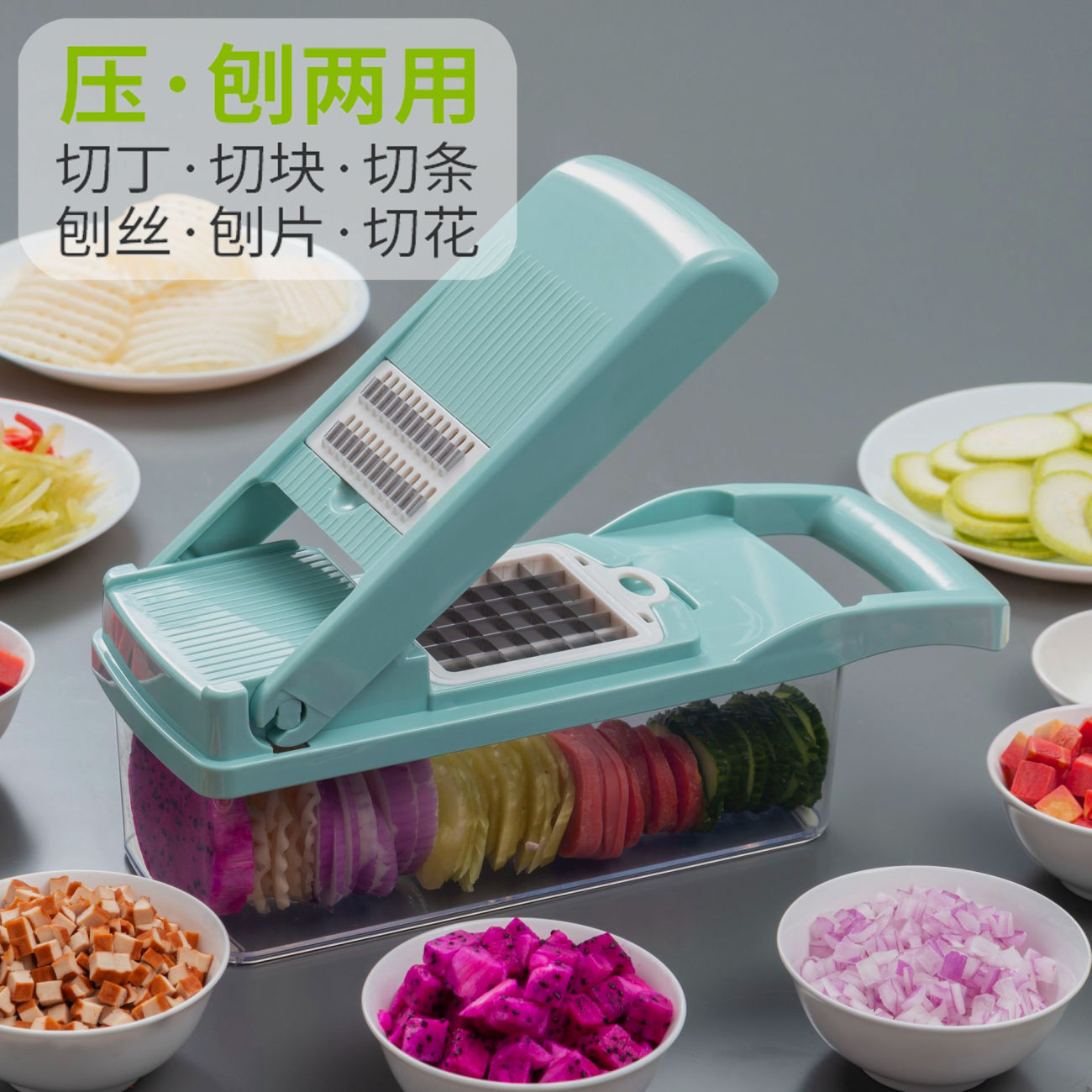 kitchen chopper multi-function vegetable chopper dicing shredding and slicing vegetable cutter grater chopping artifact cross-border