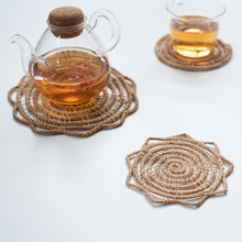 孟加拉手工编织藤编杯垫隔热垫家用防烫垫子