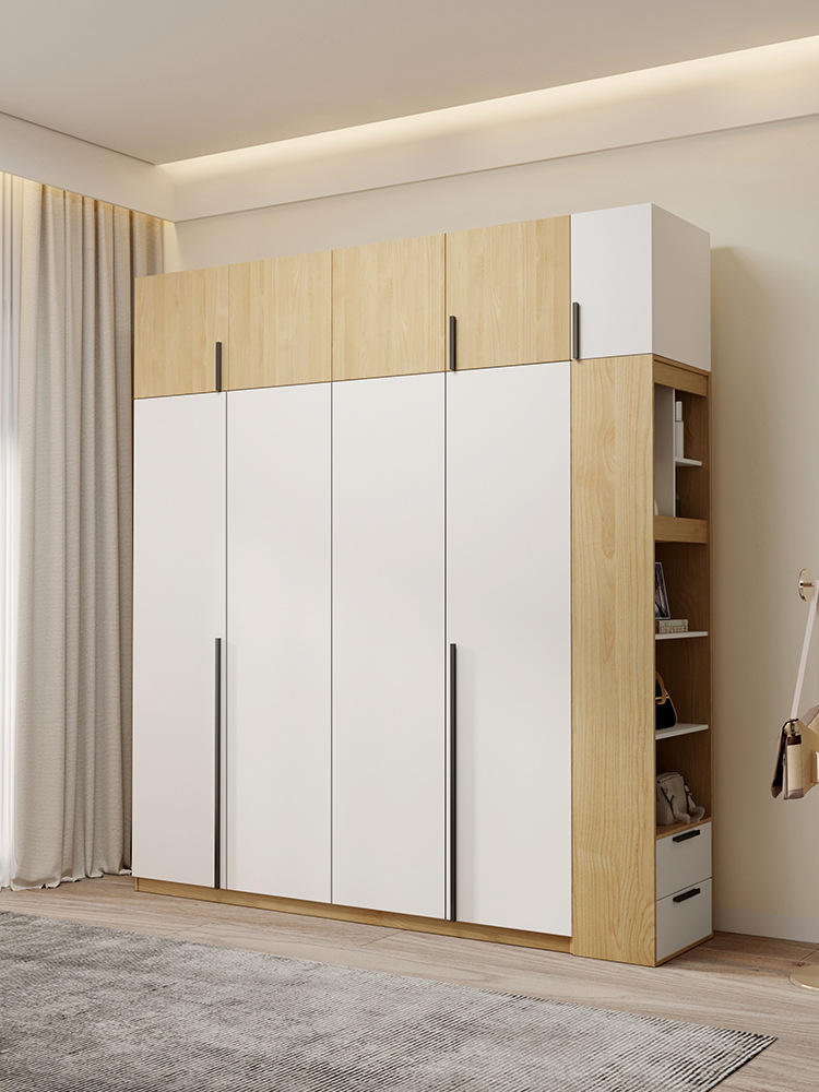 木月衣柜现代简约平开门原木色衣柜大小户型卧室二门三门四门衣橱