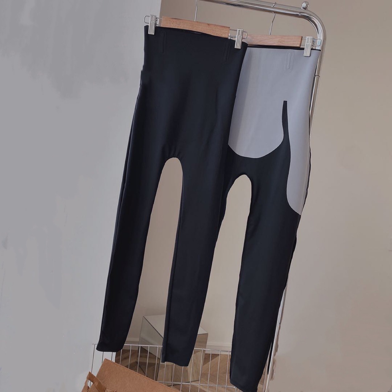 2021秋季新款卡卡九分悬浮裤5d高腰收腹提臀女外穿运动打底长裤黑