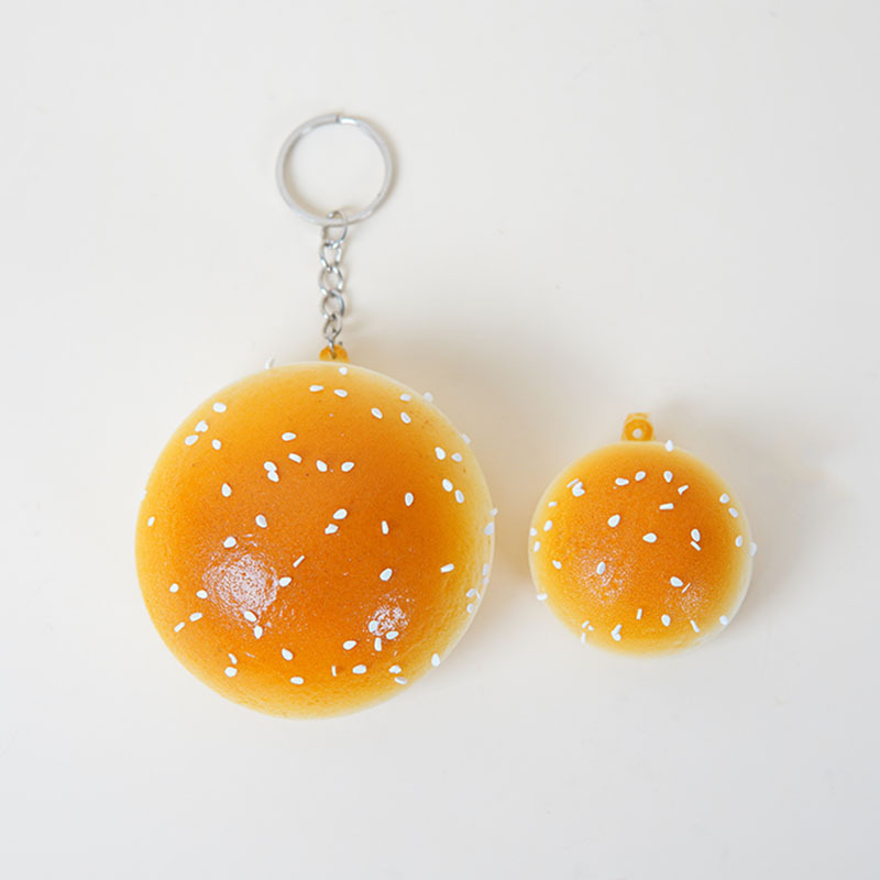 PU慢回弹仿真芝麻面包模型趣味烤面包解压玩具捏捏乐仿真食玩挂件