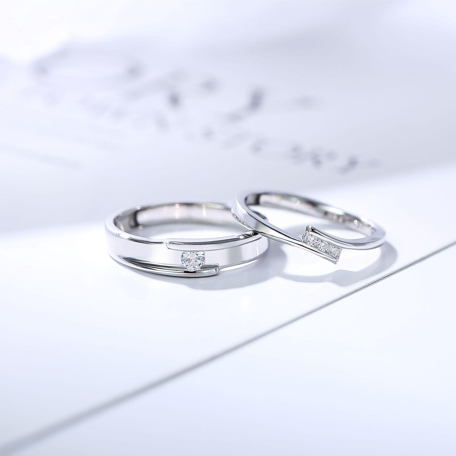 0成交115件s925纯银情侣戒指字母ido浪漫对戒钻石戒指男女戒指女设