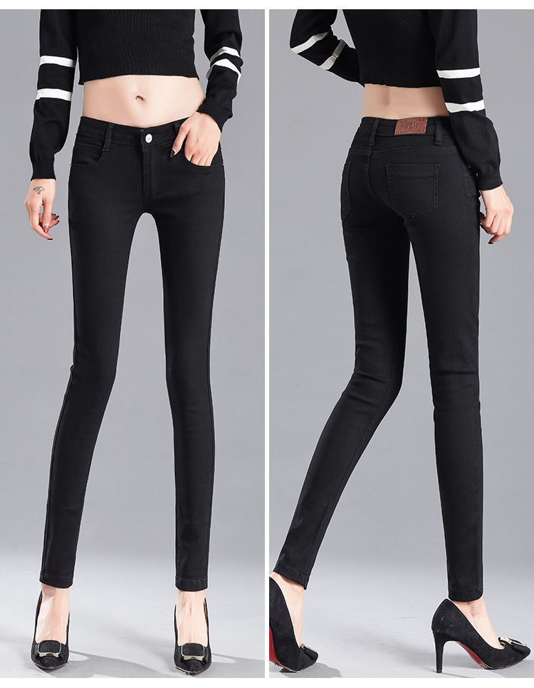 低腰裤女装春秋牛仔裤九分长裤韩版弹力修身显瘦小脚铅笔女裤新款