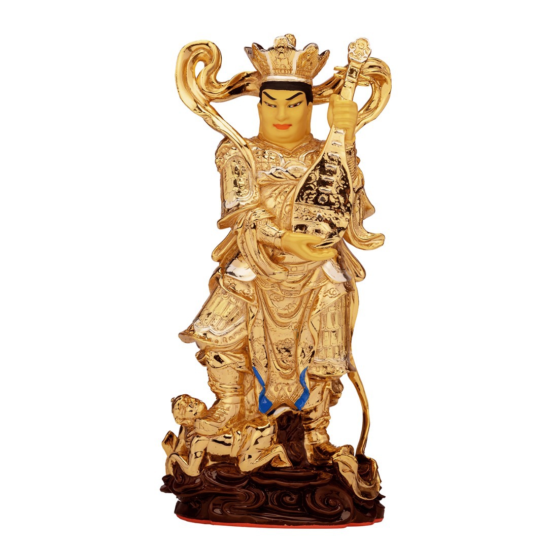 盛凡铜鎏金佛像持国天王像风调雨顺二十诸天佛教四大天王神像