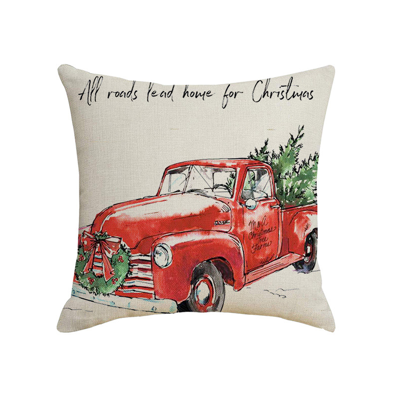 Cross-Border New Arrival Nordic Instagram Style Christmas Pillow Cover Home Sofa Bedroom Printed Linen Pillow Cover Customized