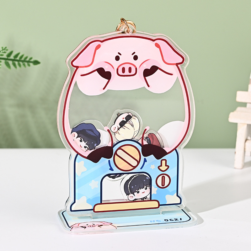 透明亚克力摇摇乐立牌钥匙扣摆件动漫卡通明星人形摇摇乐批发