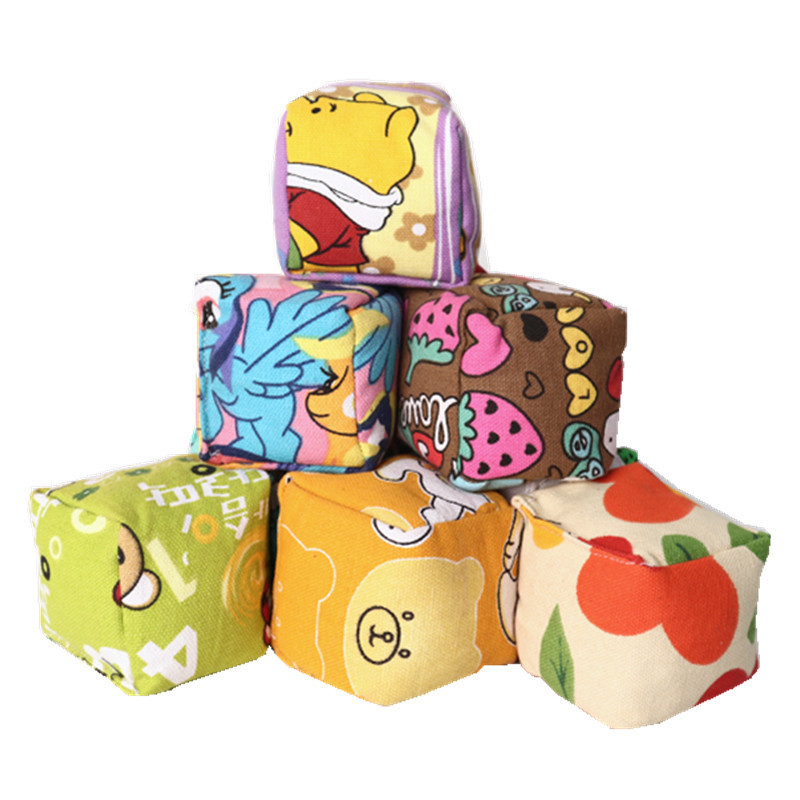 7*7帆布手抓卡通小沙包 幼儿体育课丢沙包帆布沙袋 儿童稻壳沙包