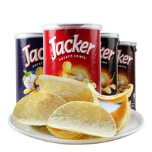 马来西亚进口零食 Jacker杰克罐装薯片东南亚热卖休闲零食批发60g