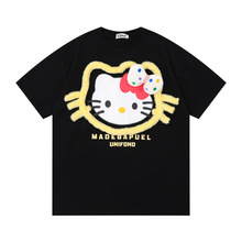 原创卡通hellokitty甜妹短袖T恤男女夏季设计感情侣款宽松休闲tee