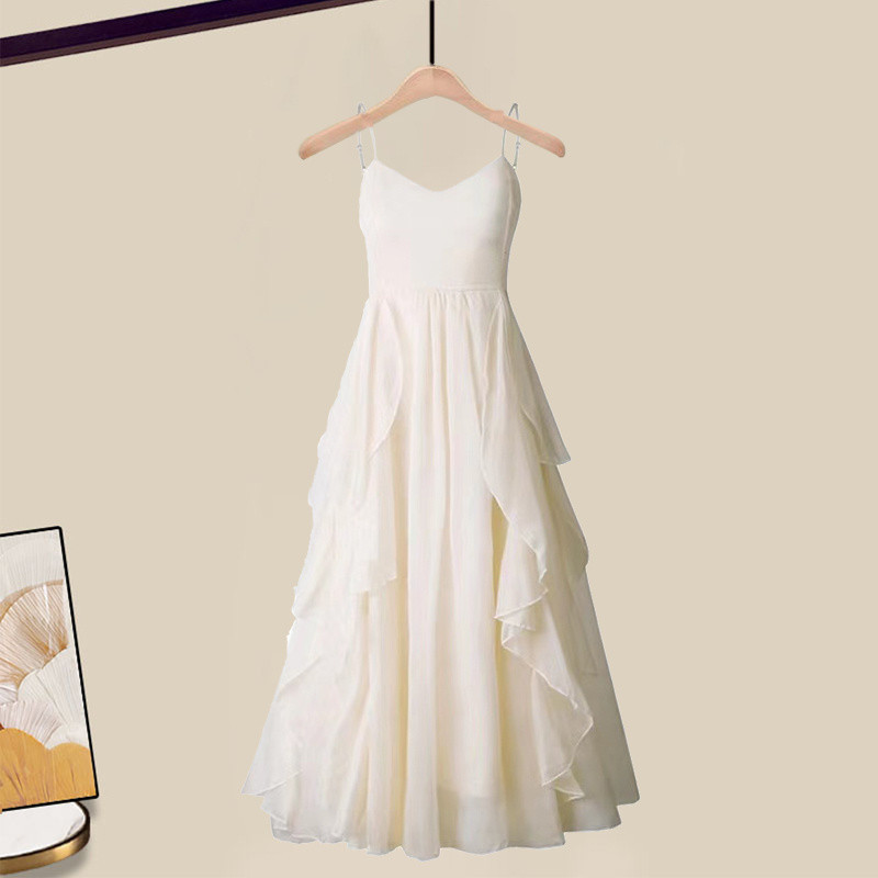 大码女装夏季套装新款减龄防晒衫上衣女气质吊带连衣裙两件套