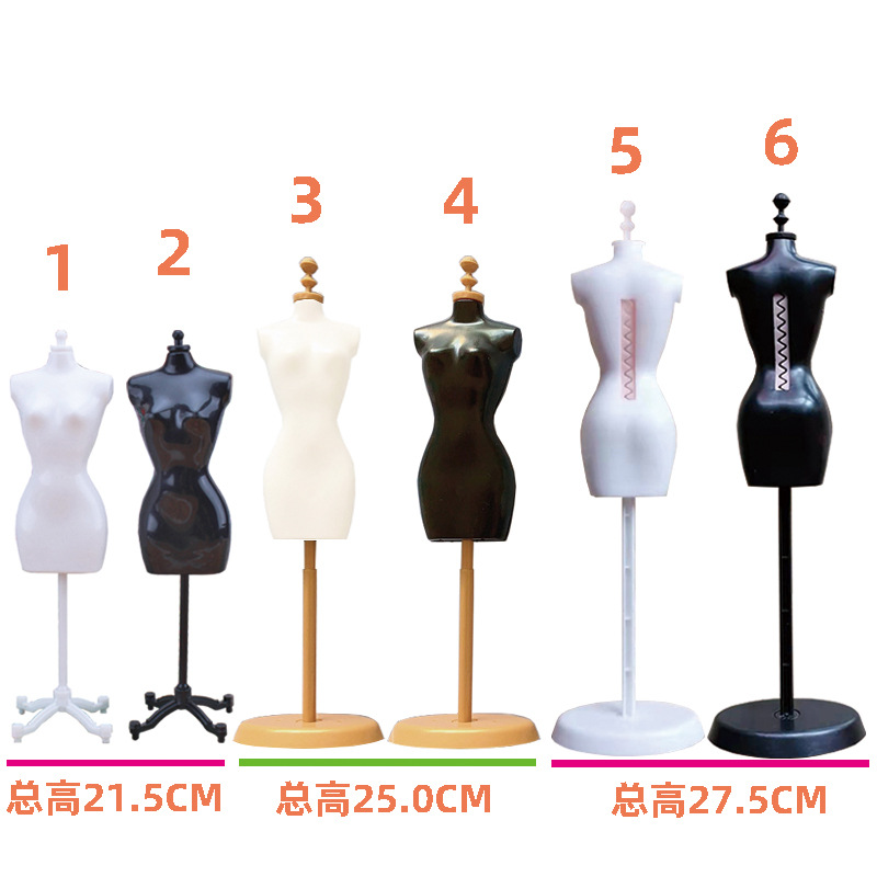 Yi Tian Barbie Doll Makeover Clothes Humanoid Mannequin Skirt Bracket Accessories DIY Mannequin Hanger Toy