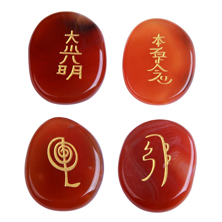 天然水晶臼井灵气疗愈符号摆件 紫晶青金reiki能量石工艺品摆件