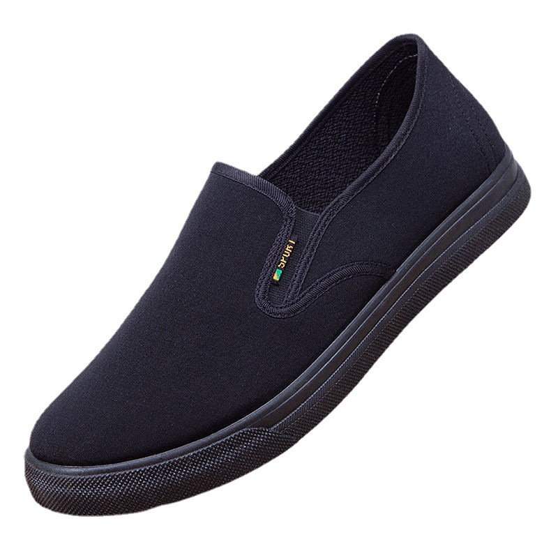 2023 Men's Cloth Shoes Non-Slip Wear-Resistant Old Beijing Cloth Shoes Low-Cut Slip-on Men's Black Work Shoes Straight Hair