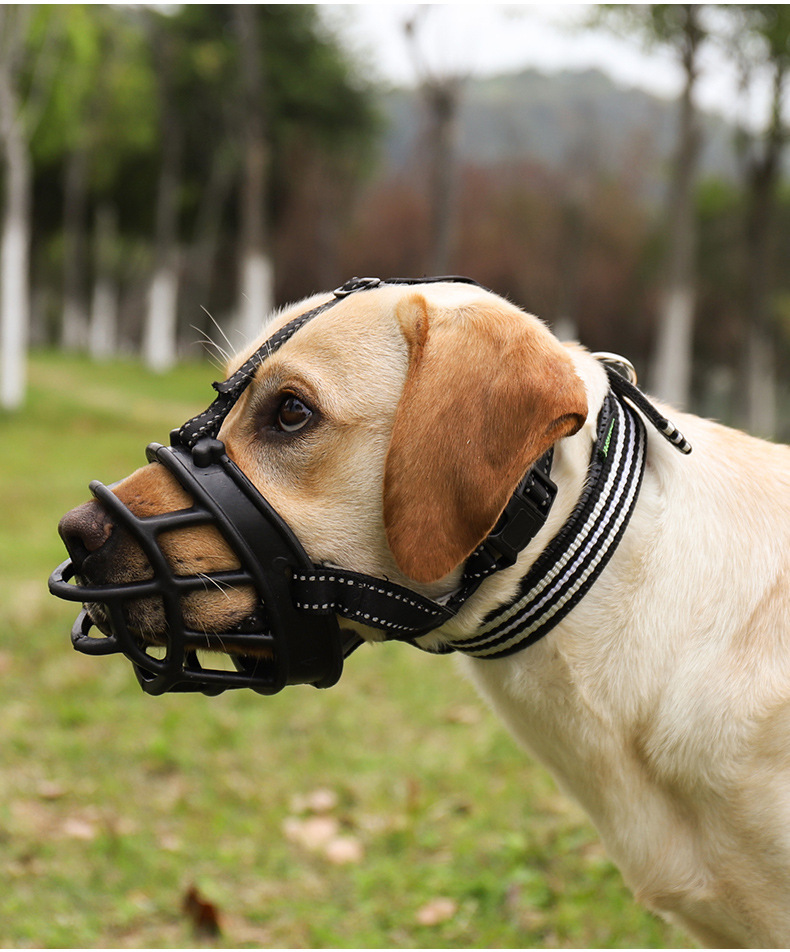 亚马逊热卖狗嘴发光可调节压缩防咬狗狗嘴套狗口罩宠物用品狗嘴套