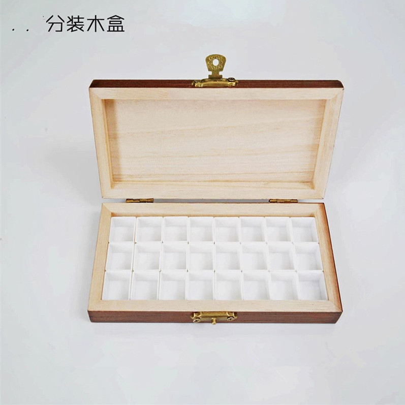 美甲竹木盒子调色盘分装盒彩绘胶拍拍胶分装试色用多功能收纳盒