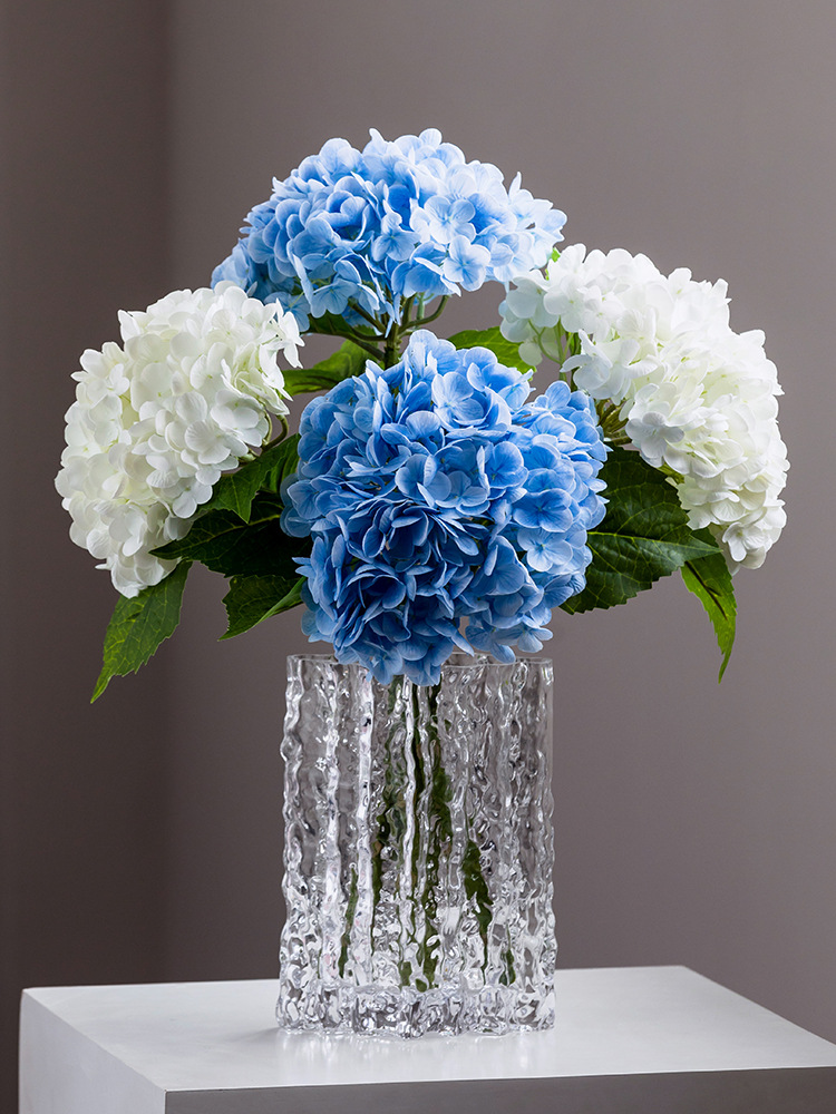 仿生干花绣球装饰摆设保湿花束手感客厅摆件花蓝色插花花仿真假花