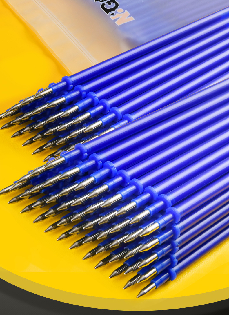 子弹头可擦笔芯摩易擦0.5mm晶蓝色炭黑色小学生魔力檫水笔芯