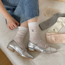 袜子女夏季网眼薄款中筒袜日系可爱月子袜芭蕾风堆堆袜批发