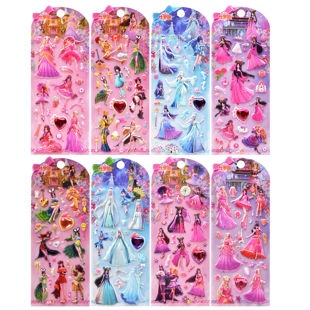 精灵梦叶罗丽贴纸立体3d泡泡贴女孩宝宝儿童可爱卡通冰公主粘贴画