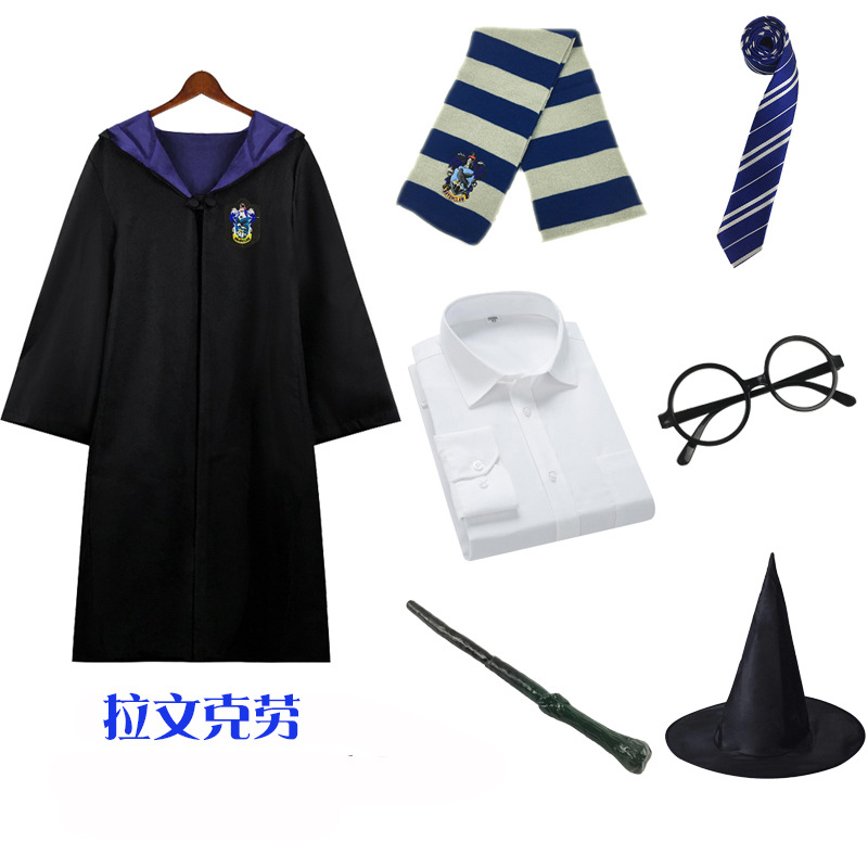 Harry Potter Magic Robe Peripheral Cos Clothing Slytherin School Uniform Halloween Clothes Performance Costume Suit