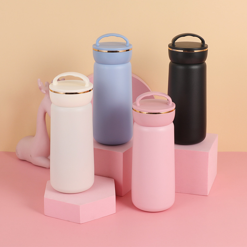 时尚随手杯400ml女神手提水杯304不锈钢保温杯迷你口袋杯礼品杯子