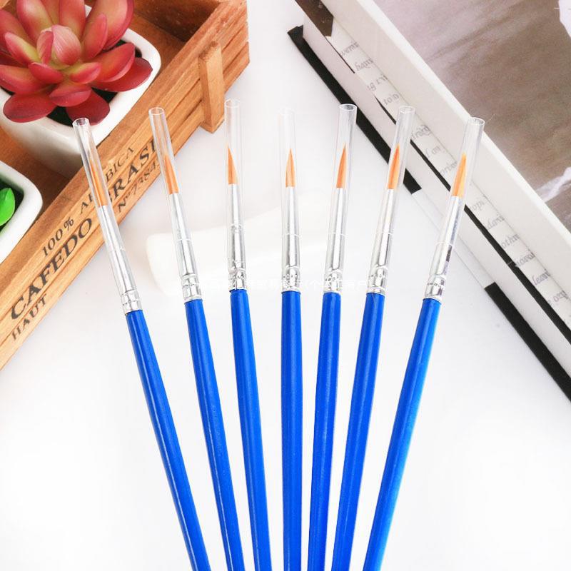 塑料尼龙毛diy数字油画笔 勾线笔画笔 马毛画笔水粉绘画笔刷批发