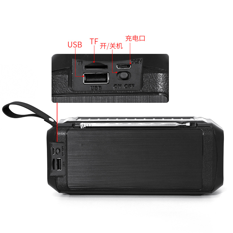 New Model RM-S516 Outdoor Bluetooth Speaker with Flashlight Portable Mini Sound Box Solar Rechargeable Speaker