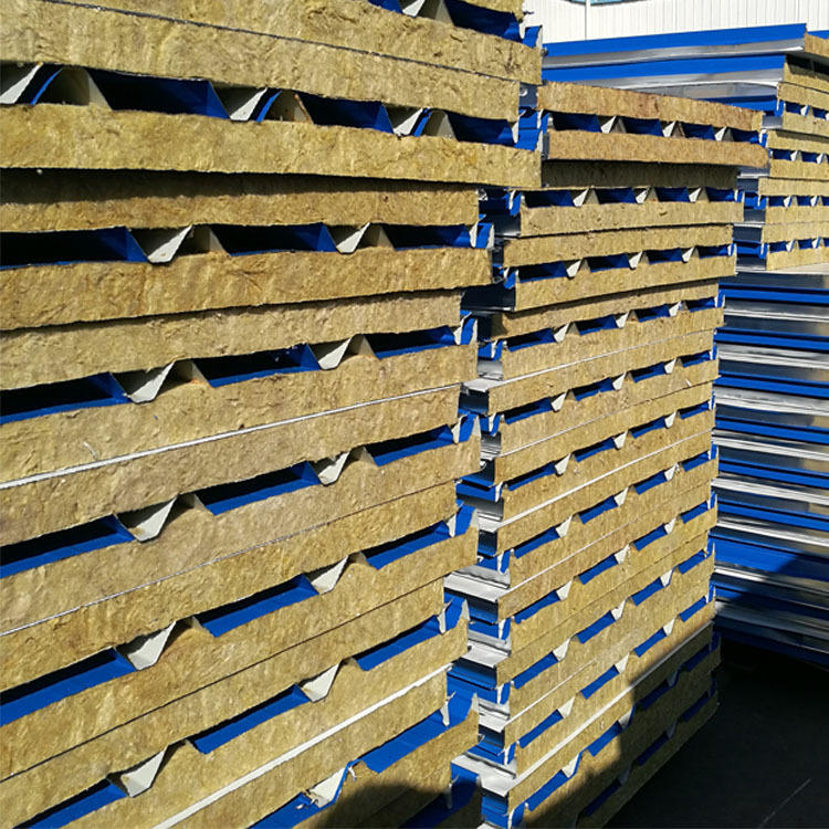 双层压型钢板复合保温墙 岩棉夹心瓦 活动板房车间办公室隔墙瓦