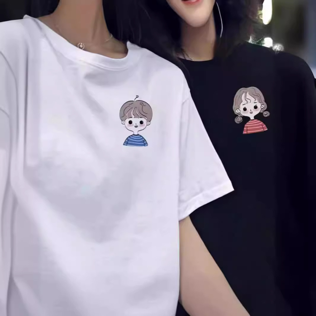 法式情侣装夏季装2024新款潮流牌网红ins超火不一样高级感短袖t恤