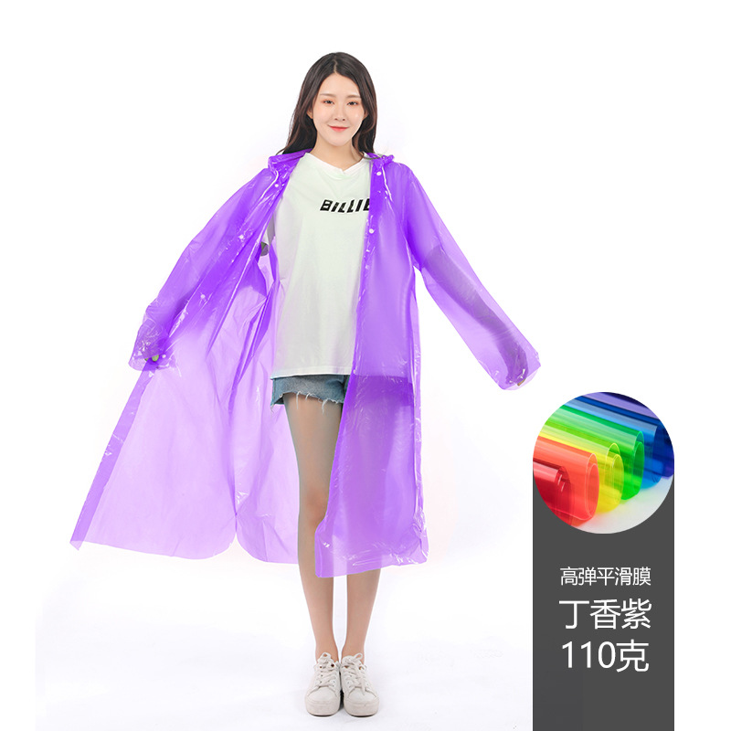 Thickened Adult Raincoat Wholesale Non-Disposable Poncho Outdoor Travel Eva Lightweight Raincoat Printed Logo