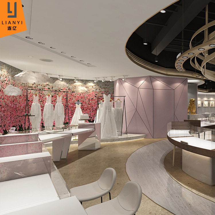 商场品牌店展示柜珠宝展示玻璃柜台婚纱展示架铁艺钻石戒指中岛柜