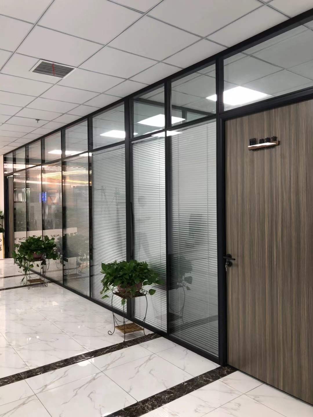 厂家直供高隔断墙铝合金钢化玻璃隔断百叶窗隔断屏风