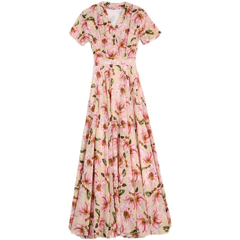 2023 New Women's Clothing Summer Casual Versatile Fairy Floral Fairy Fashion Dress Manufacturer Direct Wholesale