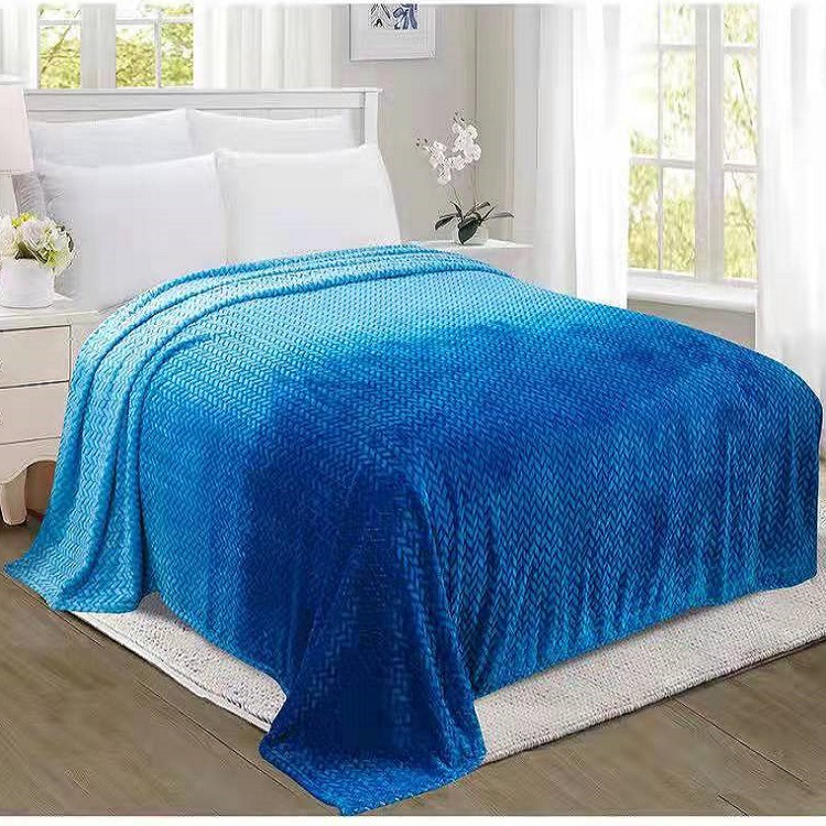 Flannel Blanket Wheat Jacquard Gradient Blanket Amazon Single-Layer Double-Sided Flannel Large Size Cover Blanket Dormitory