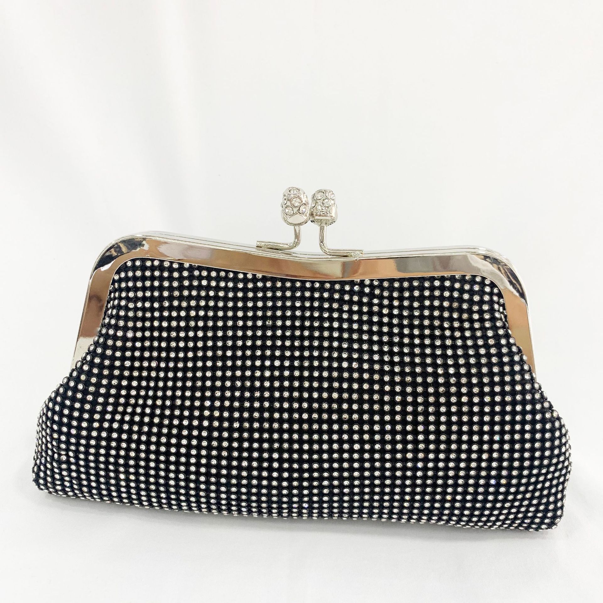 跨境金属水钻晚宴包彩虹渐变链条晚装包高档新娘手拿包party bag