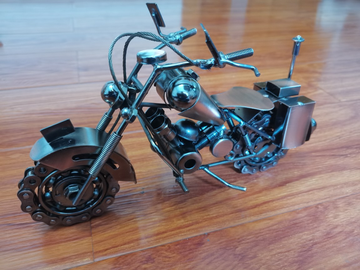 复古金属铁艺摩托车模型摆件新款霸气特大号车模时尚家居装饰礼品