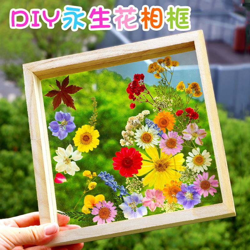 Handmade DIY Embossed Photo Frame Material Kit Decoration Painting Frame Transparent Glass Dried Flower Plant Specimen Box