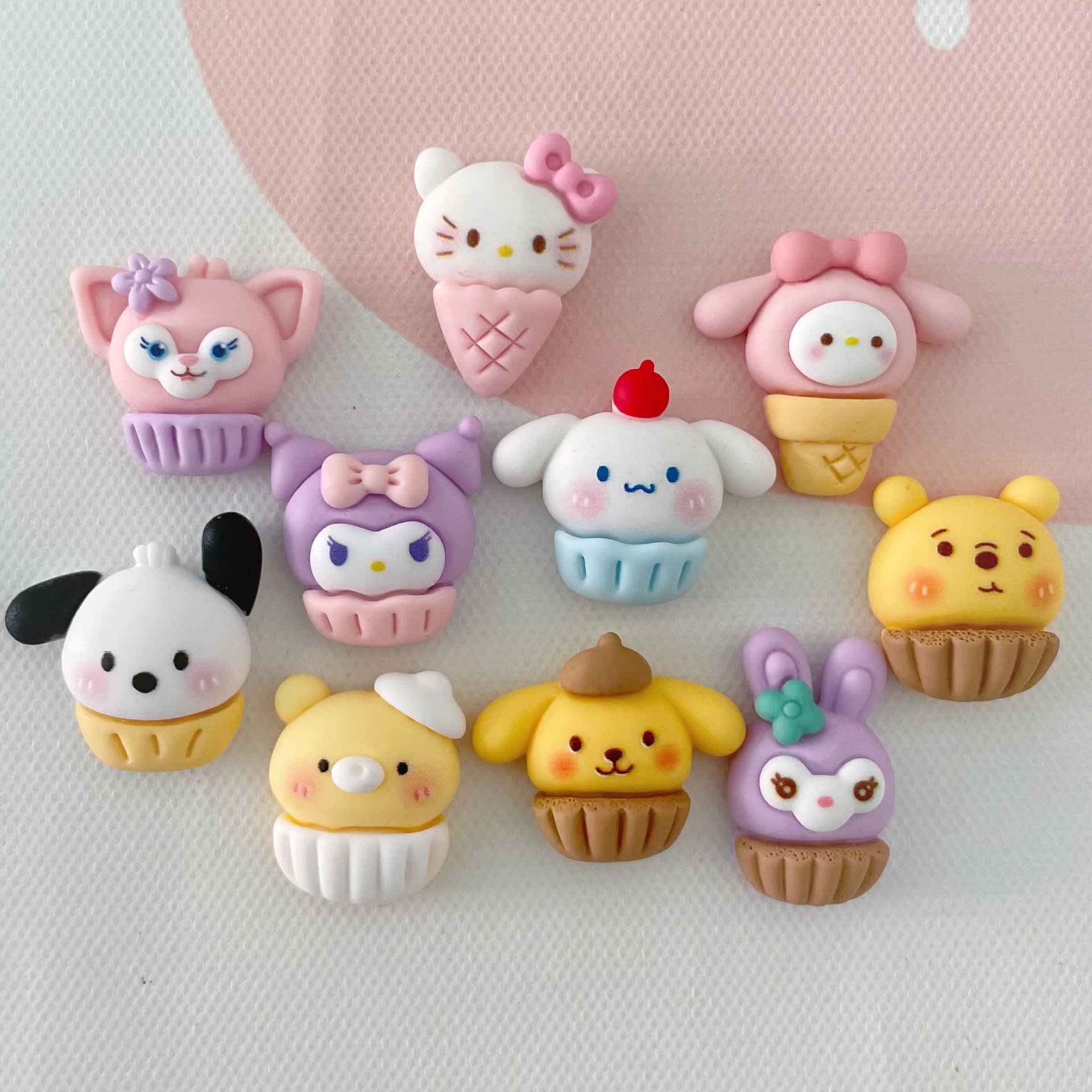 Cartoon Sanrio Cake Accessories DIY Cream Glue Phone Case Creative Hair Clips Hair Accessories Stationery Box Handmade Material