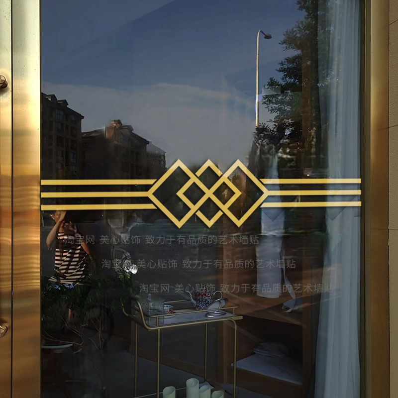 玻璃门防撞贴纸家用厨房客厅阳台推拉门横条腰线店铺装饰线条自粘
