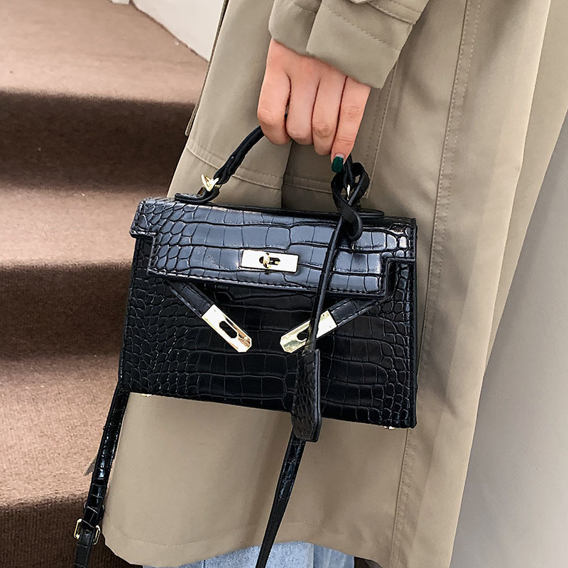 法式小众石头纹手提包包女秋冬2021新款潮时尚质感洋气百搭凯莉包