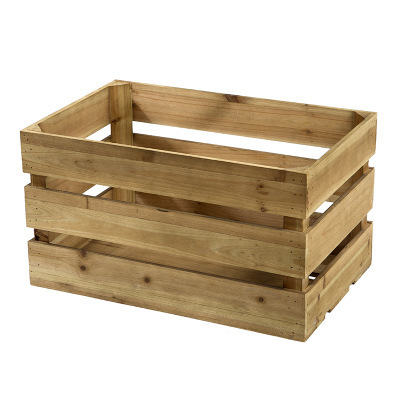 Solid Wood Storage Basket Outdoor Retro Wooden Box Decoration Supermarket Pile Head Wooden Box Display Box Wooden Frame Boxes of Fruit Display Basket