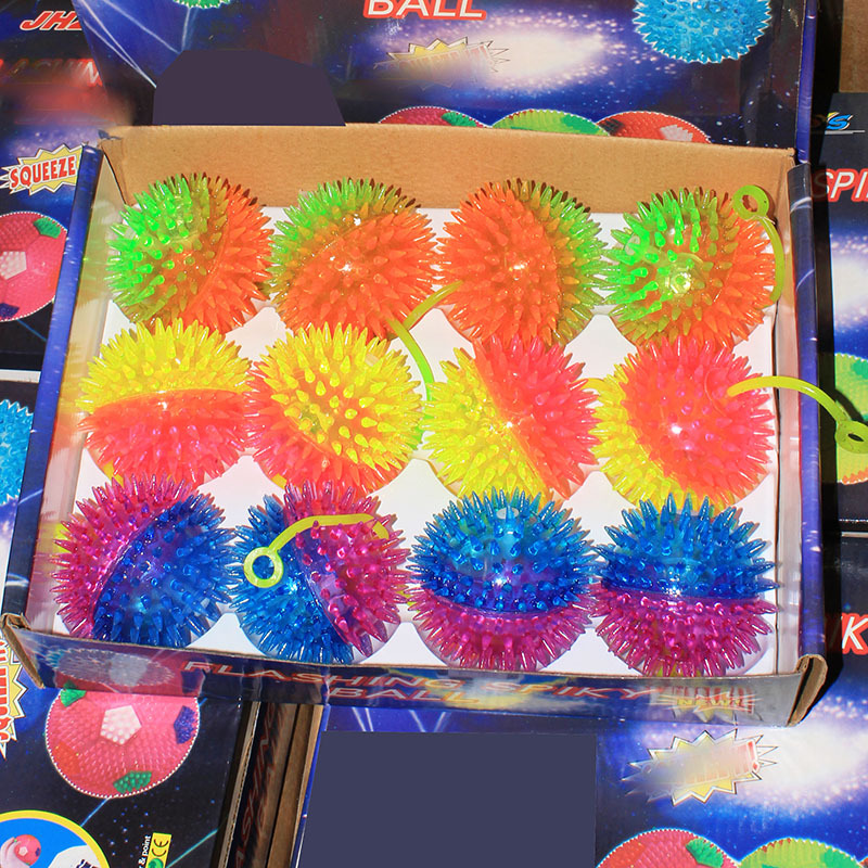 新款儿童跳跳球75mm按摩球发光声响闪光球夜市地摊热卖玩具批发
